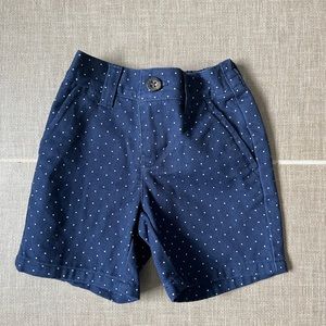 NWOT Janie and Jack shorts, navy with white polka dots, 3-6 mo